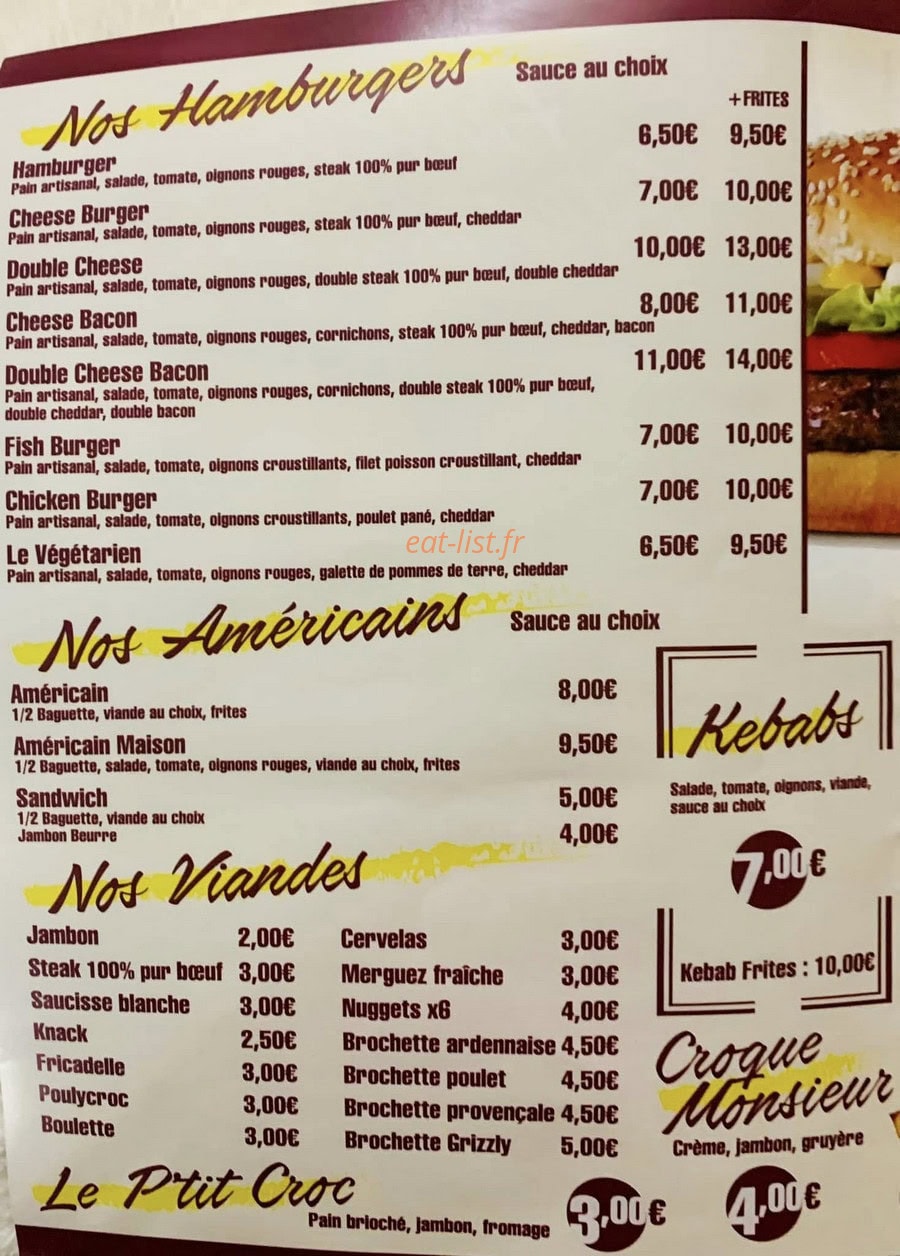 Friterie stenaisienne — carte page 2