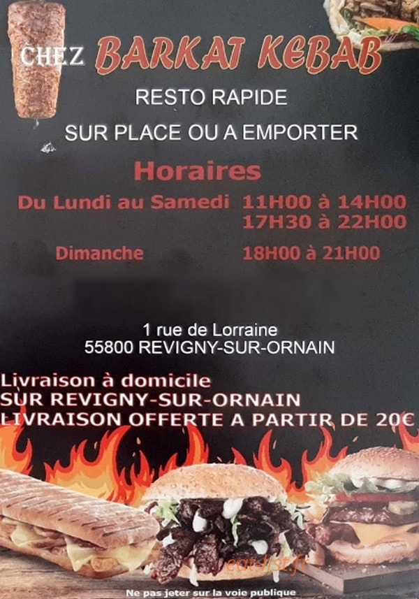 Barkat kebab — carte page 1