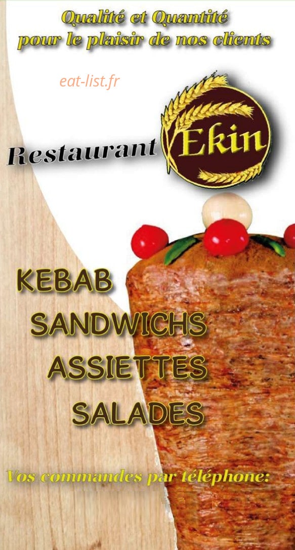 Ekin Kebab — carte page 1