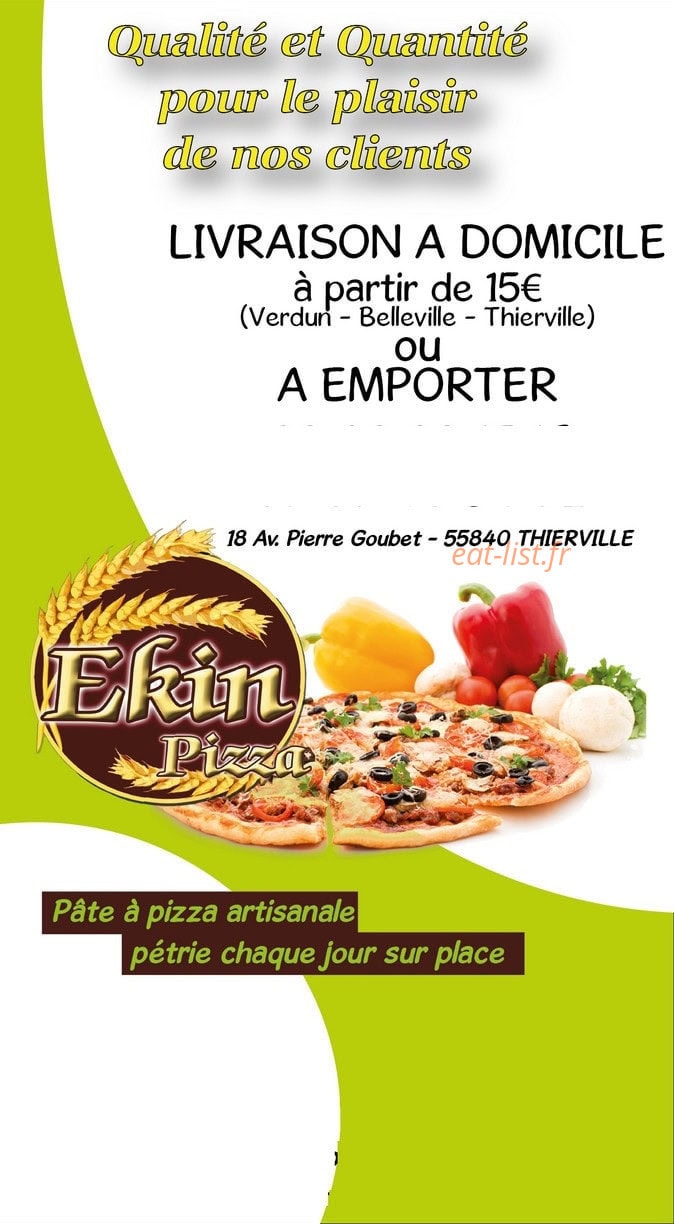 Carte et menu Ekin Pizzeria, Thierville sur Meuse