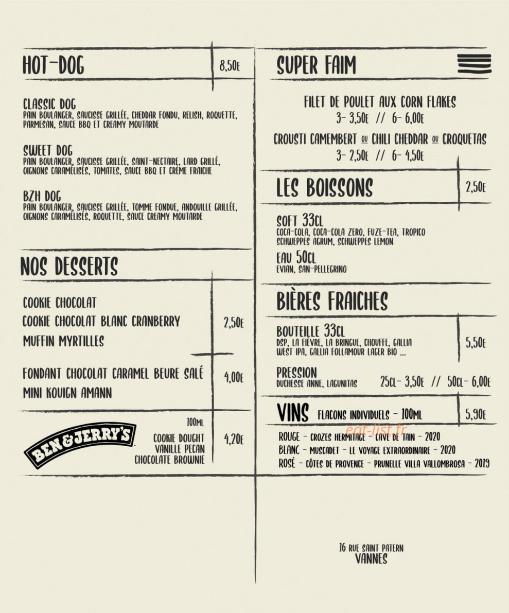 Be Good burger — carte page 2