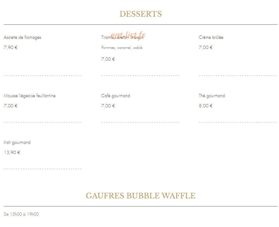 Bistro Le Châtelet — carte page 3