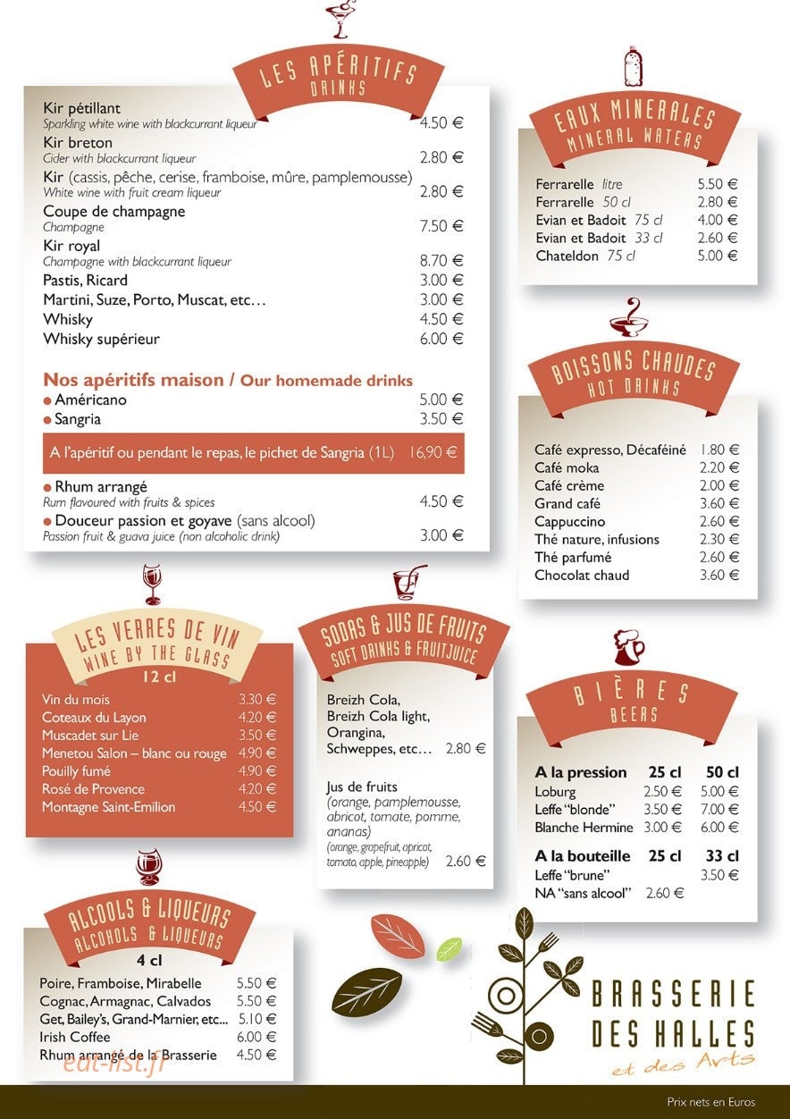 Brasserie des halles — carte page 4