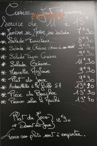 Café Arthur — carte page 1