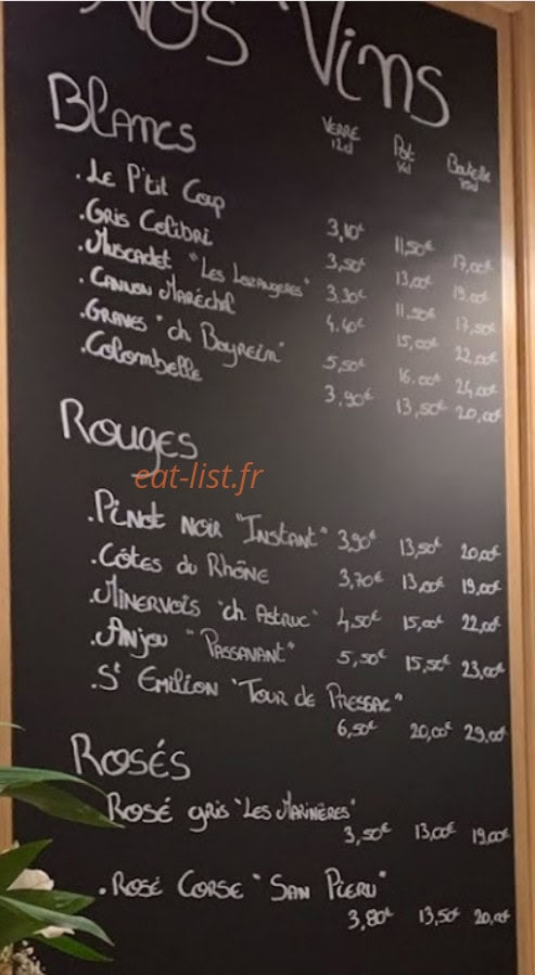 Café Ferdinand — carte page 1