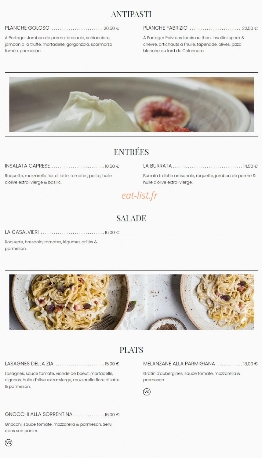 Chez Fabrizio — carte page 1