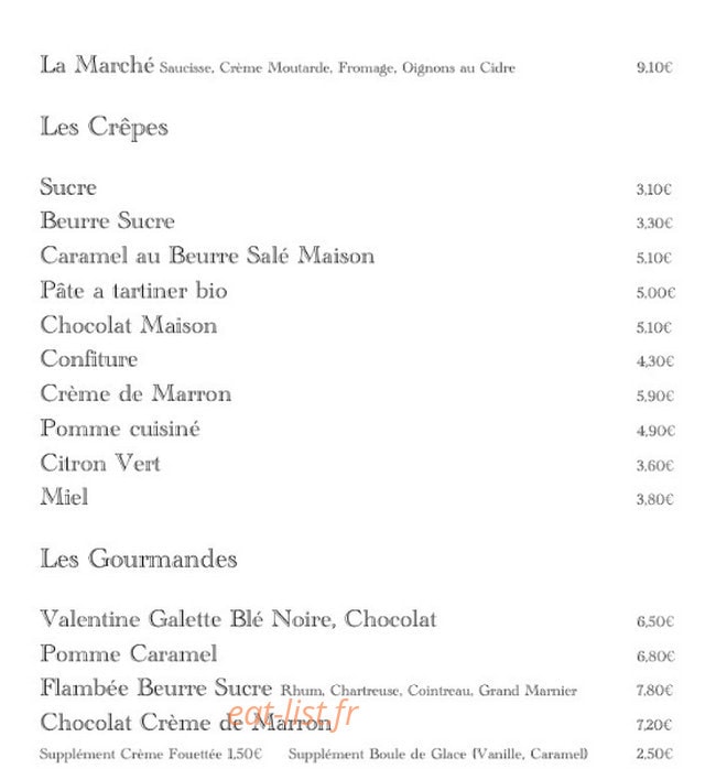 Chez Fogg’s — carte page 2