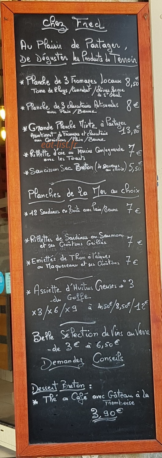 Chez Fred — carte page 1