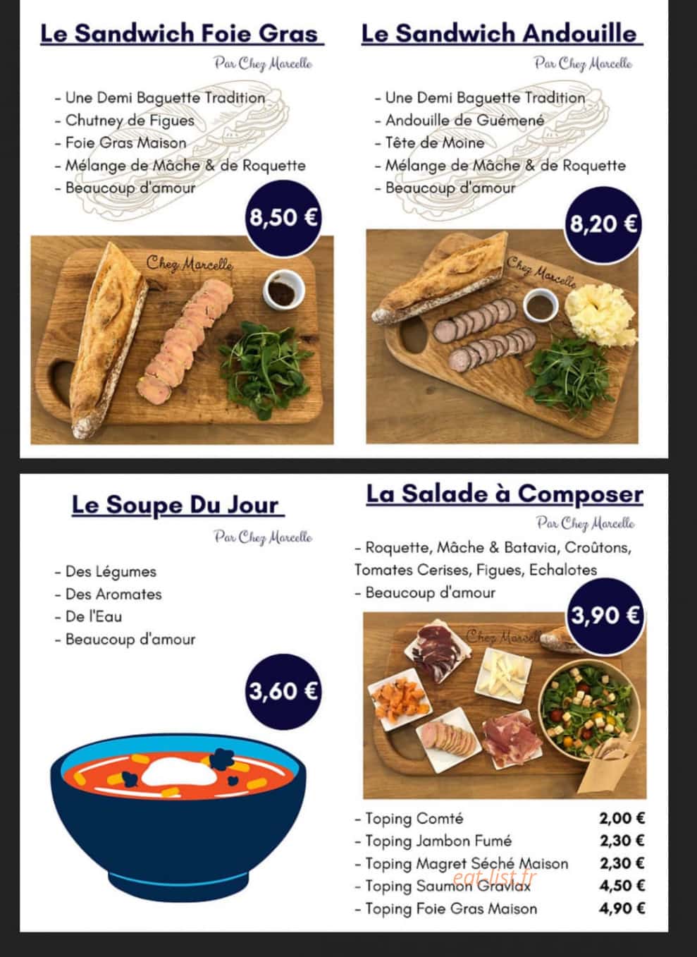 Chez Marcelle — carte page 4