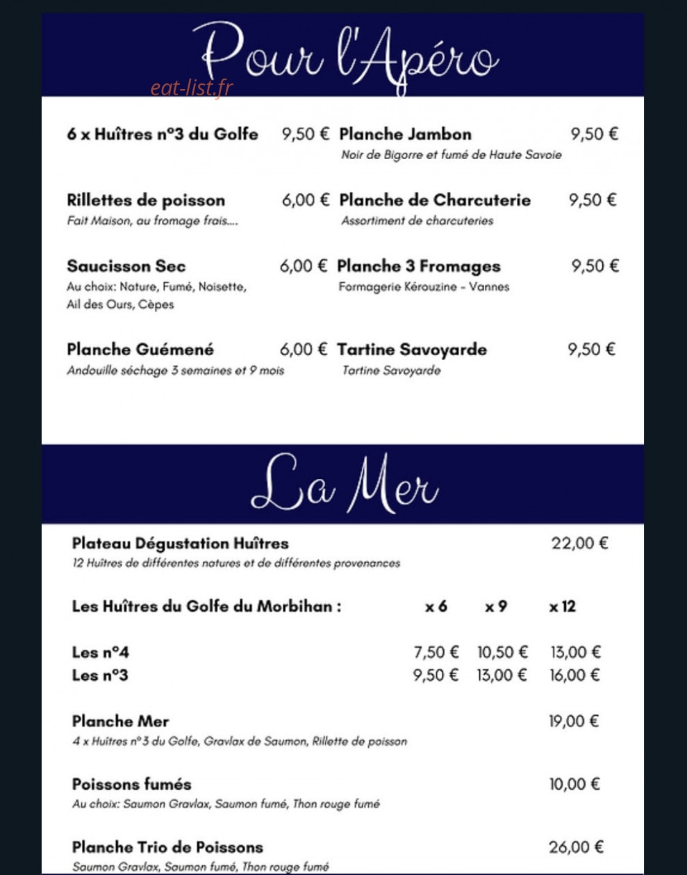 Chez Marcelle — carte page 1