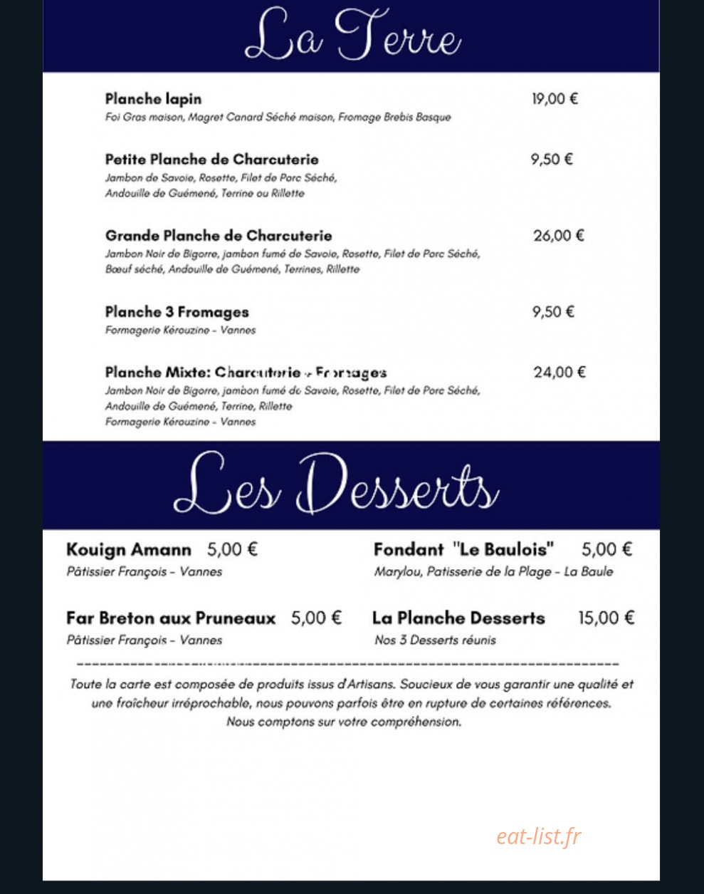 Chez Marcelle — carte page 2