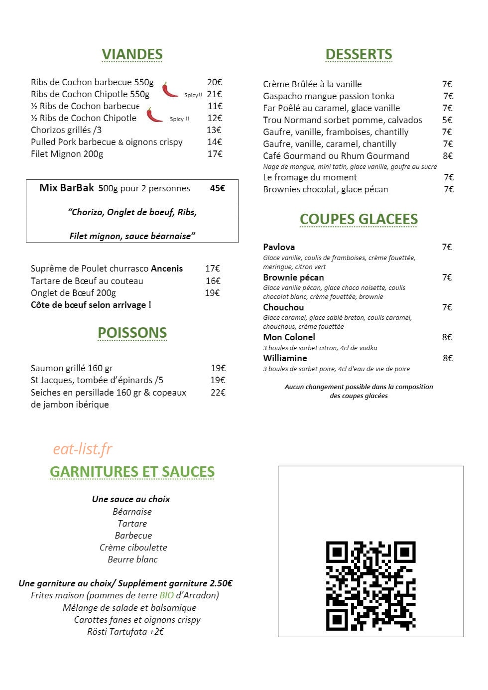 Chez Woody — carte page 2