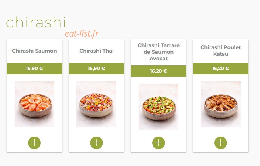 Eat sushi — carte page 16