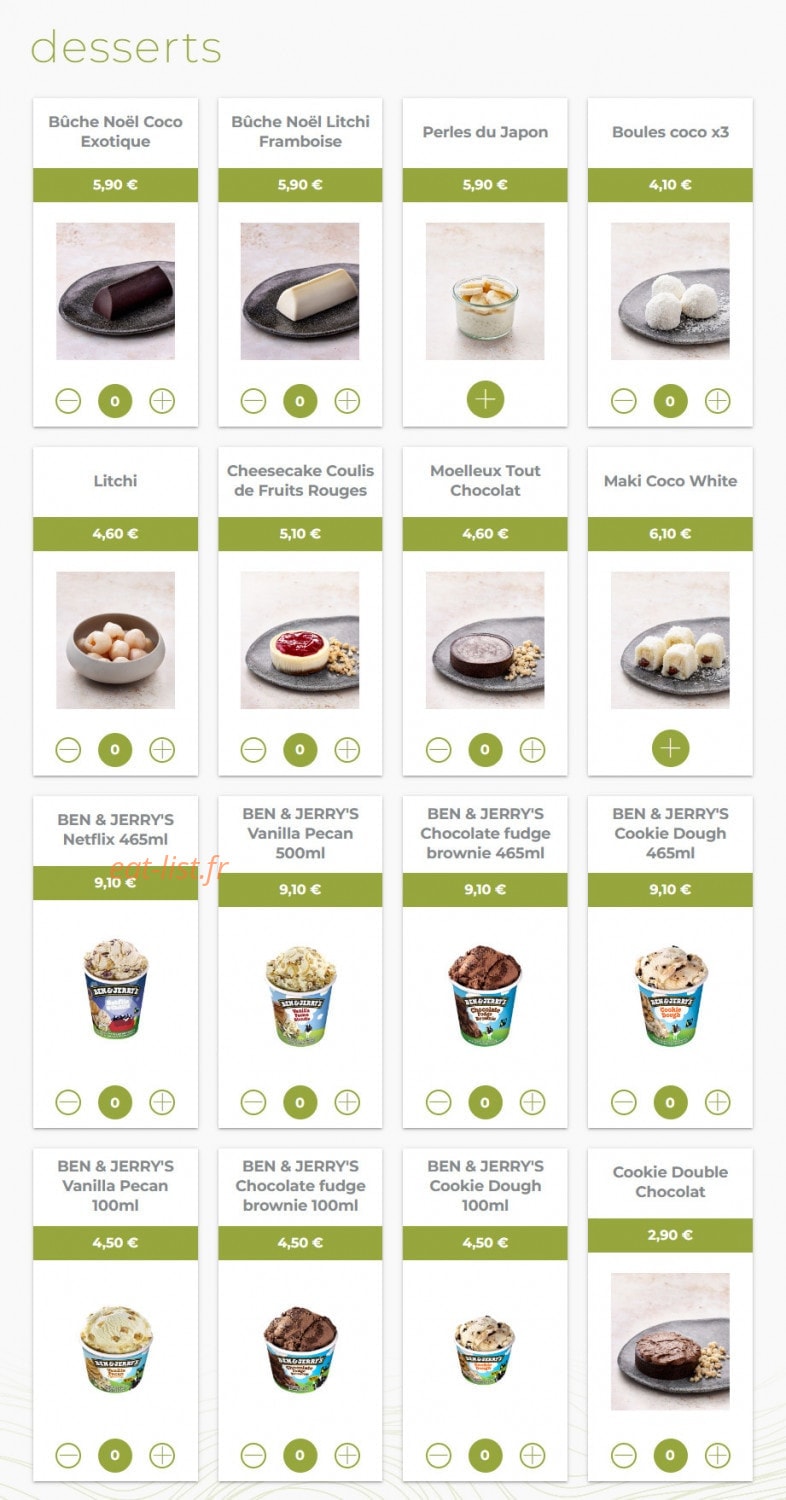 Eat sushi — carte page 20