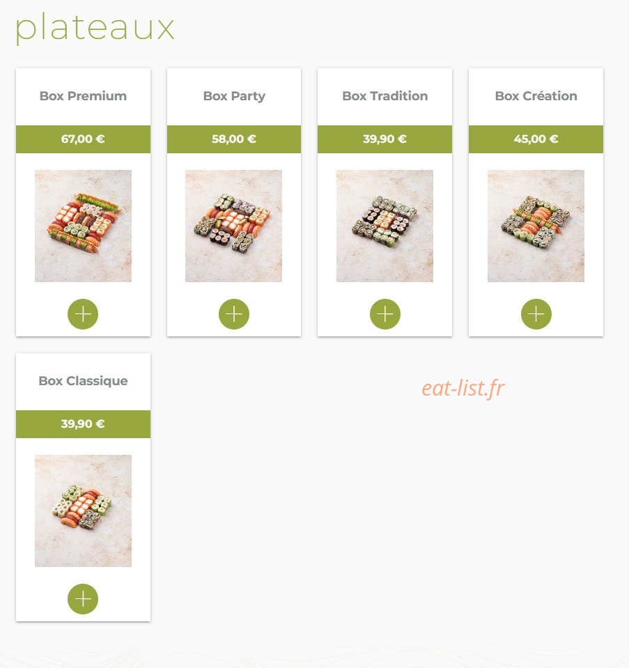 Eat sushi — carte page 4