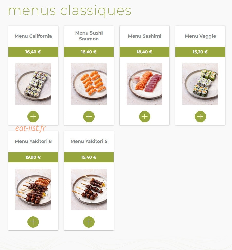 Eat sushi — carte page 2