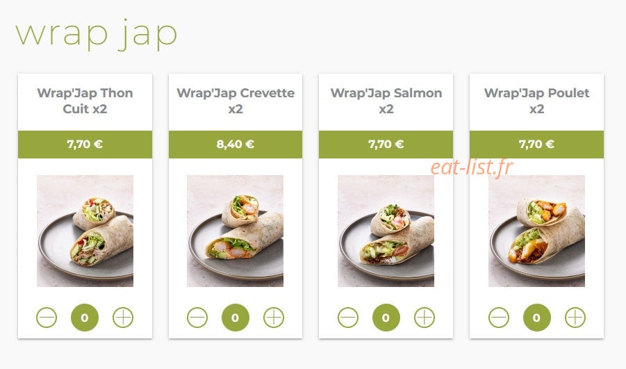Eat sushi — carte page 15