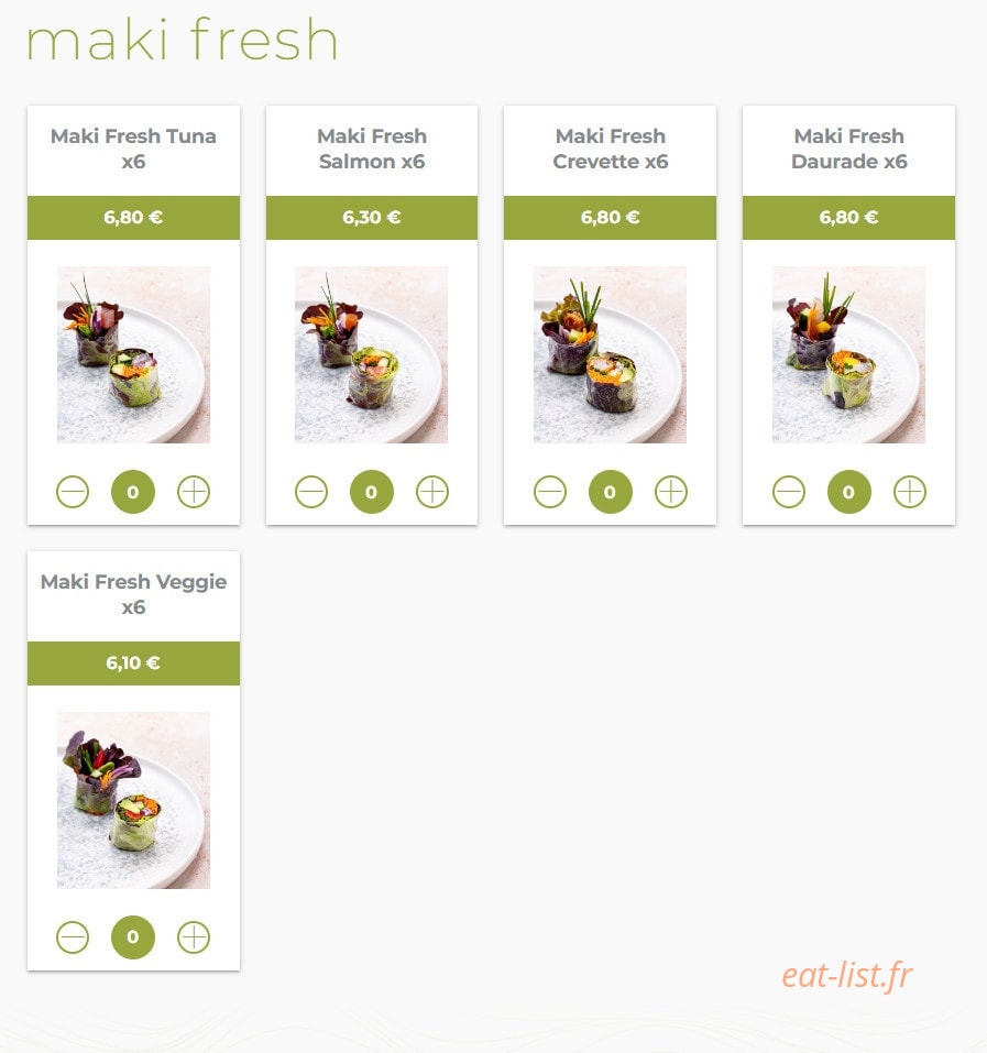 Eat sushi — carte page 11