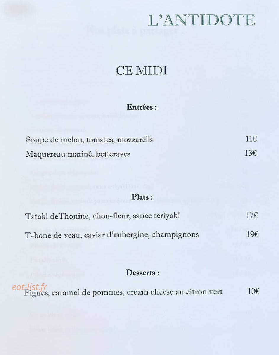L'antidote — carte page 1