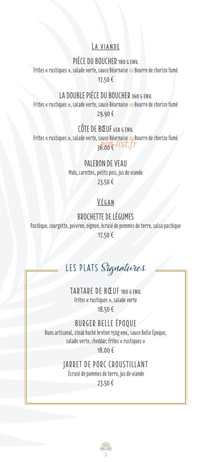 La Belle Époque — carte page 2
