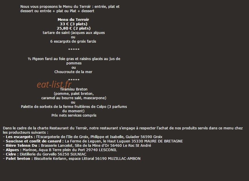 La Brasserie Bleue — carte page 3