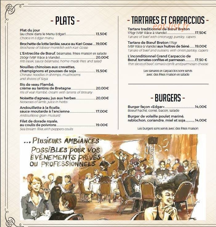 La Brasserie Edgar — carte page 2