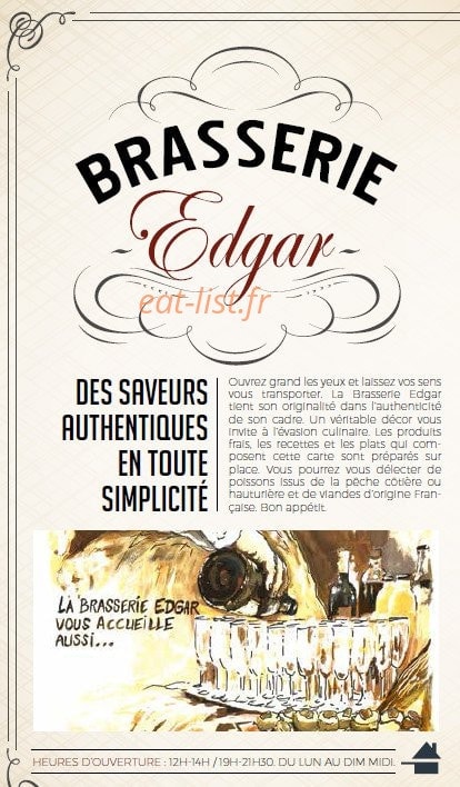 La Brasserie Edgar — carte page 1