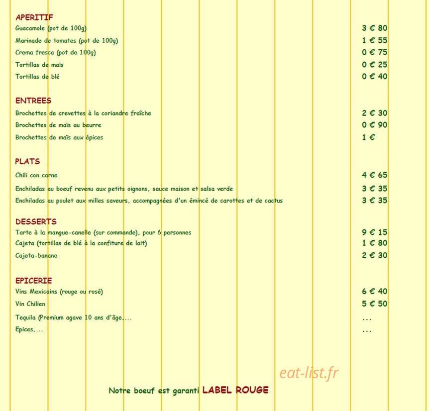 La comida — carte page 2