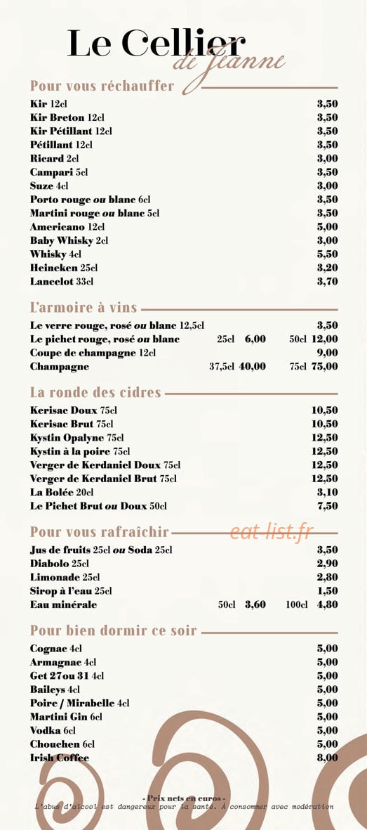 La crêperie de Jeanne — carte page 6