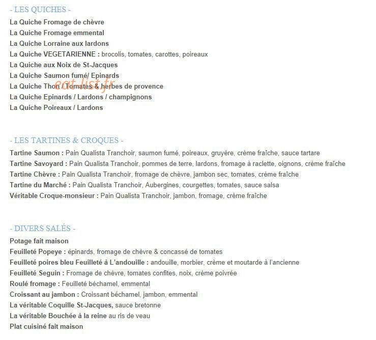 La Huche à Pain — carte page 2