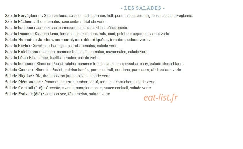 La Huche à Pain — carte page 4