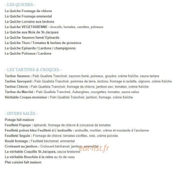 La Huche à Pain — carte page 2