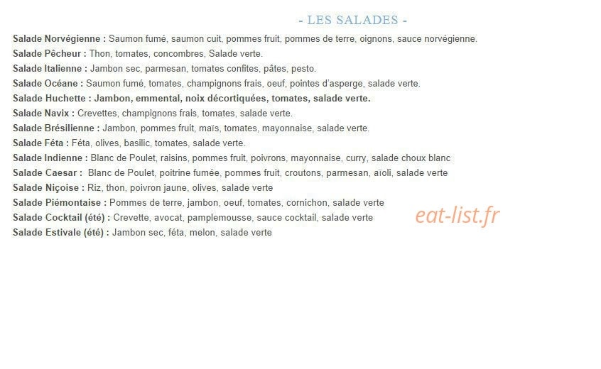 La Huche à Pain — carte page 4