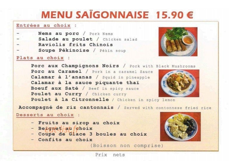 La Saigonnaise — carte page 5