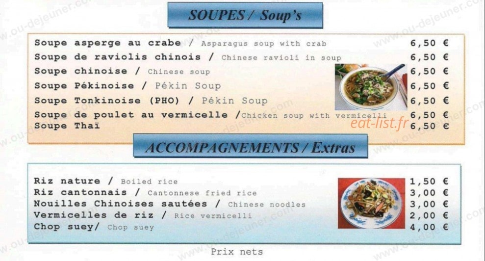 La Saigonnaise — carte page 2