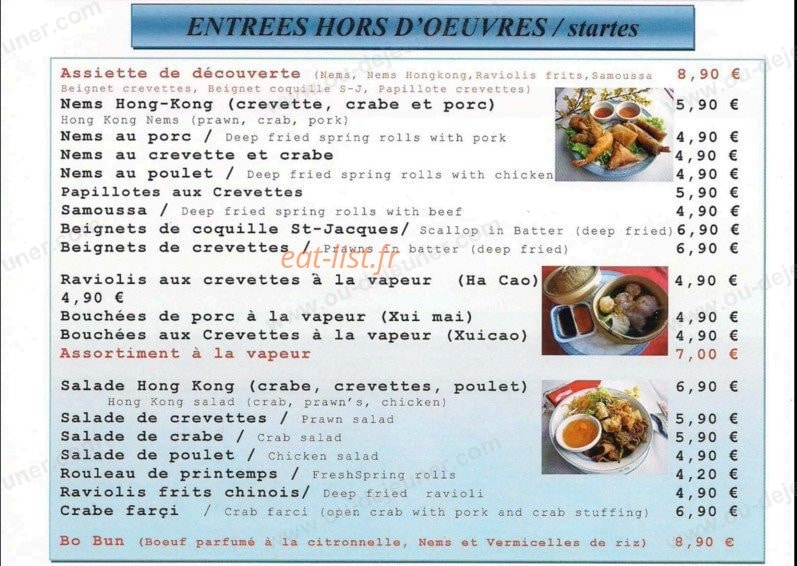 La Saigonnaise — carte page 1