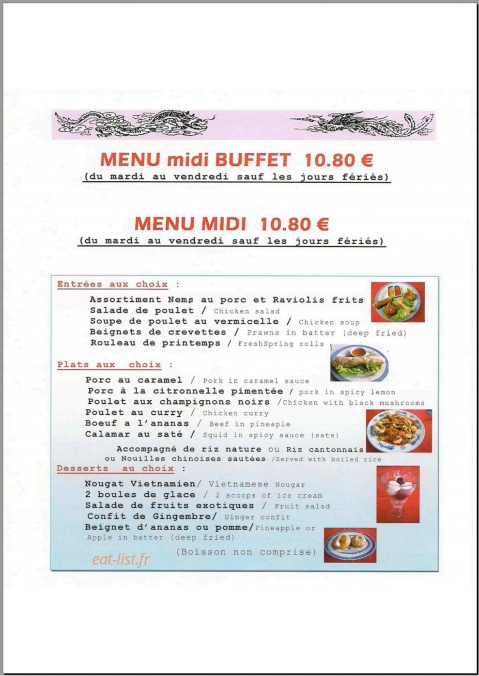 La Saigonnaise — carte page 7