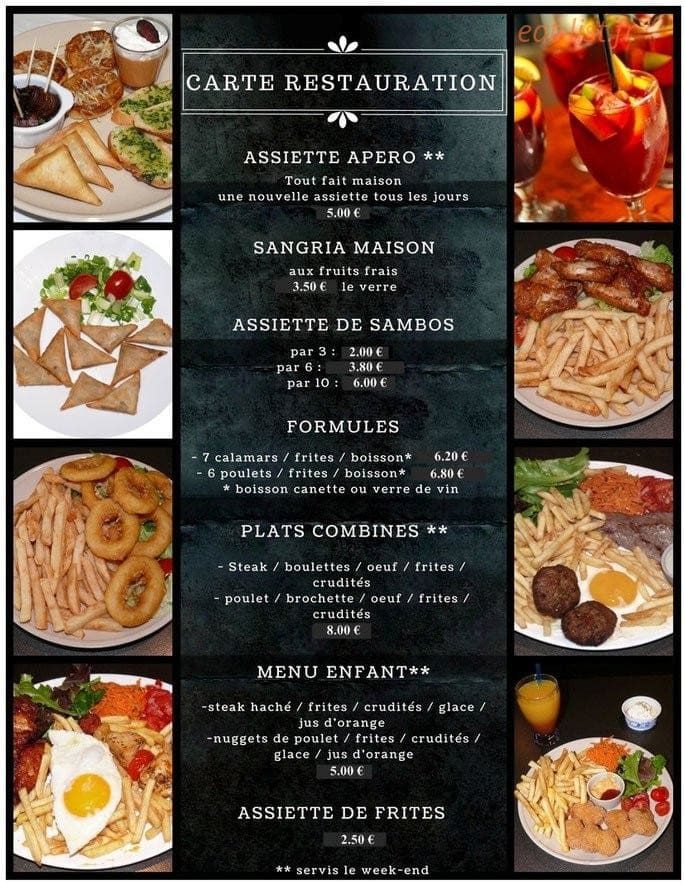 Le Bar' Ouf — carte page 1