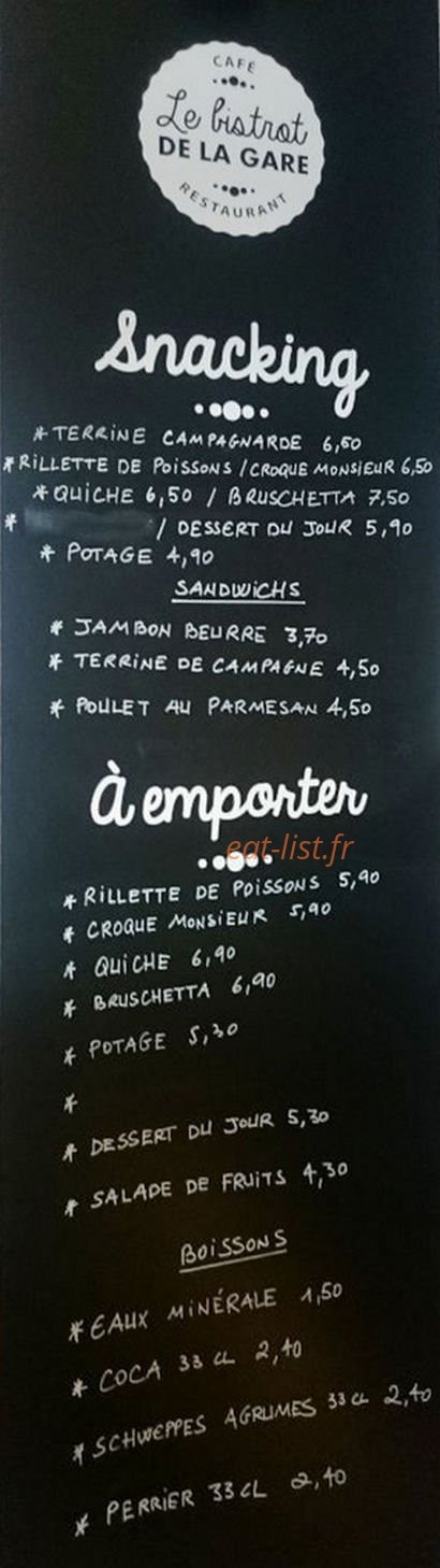 Le Bistrot de la Gare — carte page 2