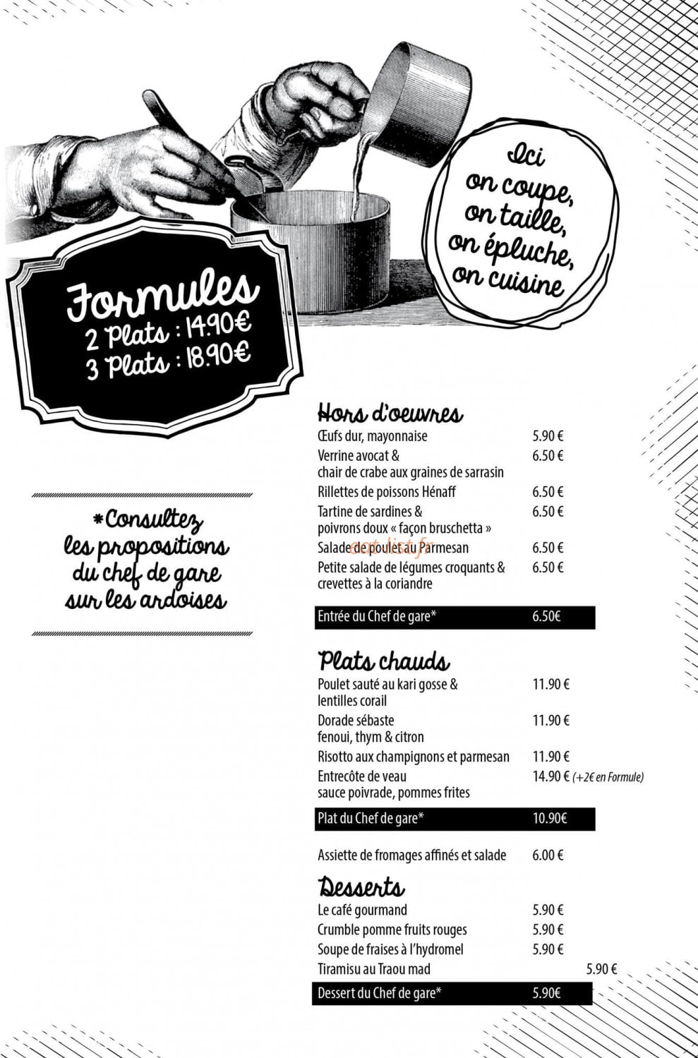 Le Bistrot de la Gare — carte page 1