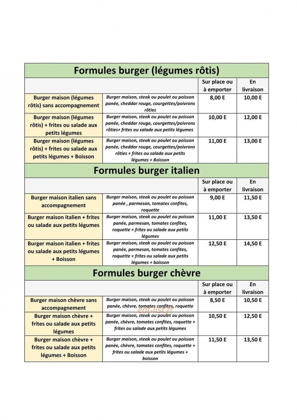 Le bistrot des douves — carte page 4
