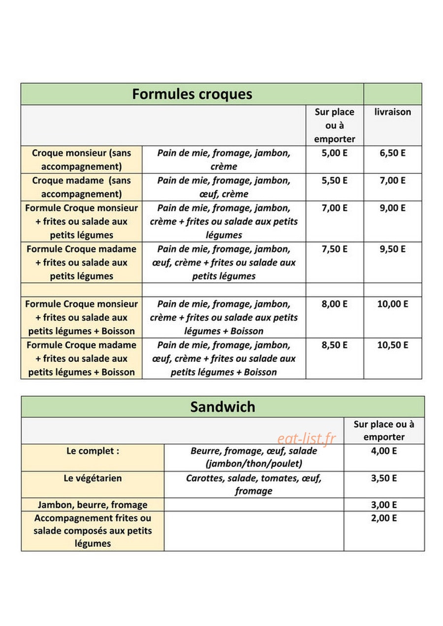 Le bistrot des douves — carte page 5