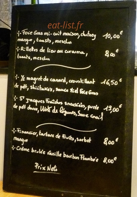 Le Comptoir de Jeanne — carte page 2