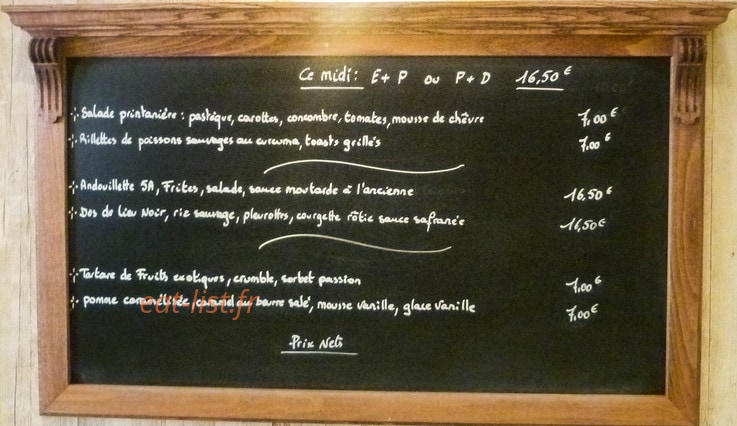 Le Comptoir de Jeanne — carte page 1