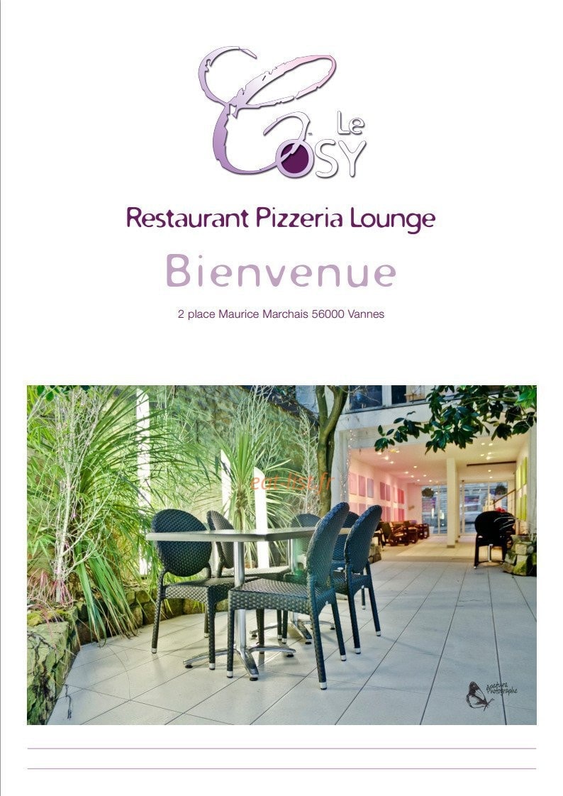 Le Cosy — carte page 1
