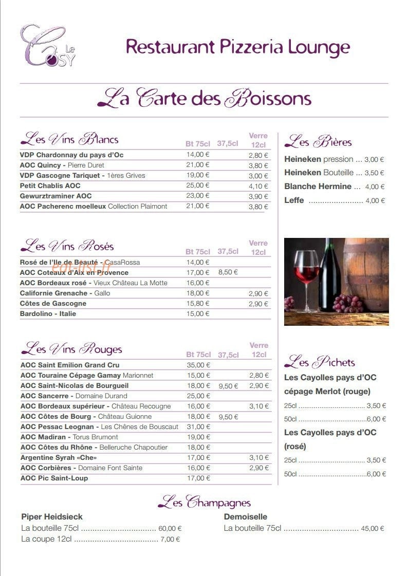 Le Cosy — carte page 7