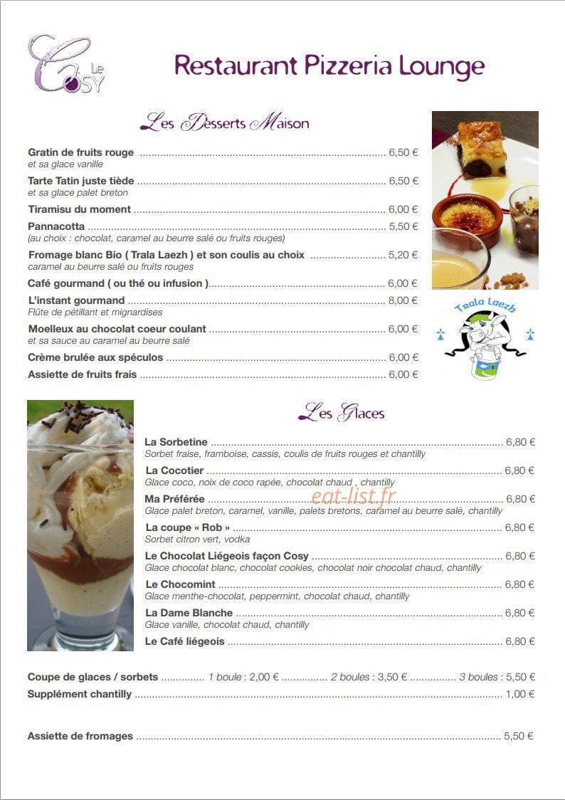 Le Cosy — carte page 5