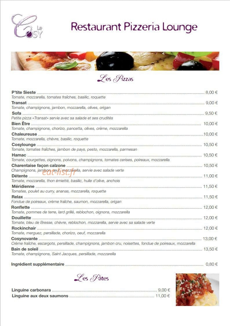 Le Cosy — carte page 3