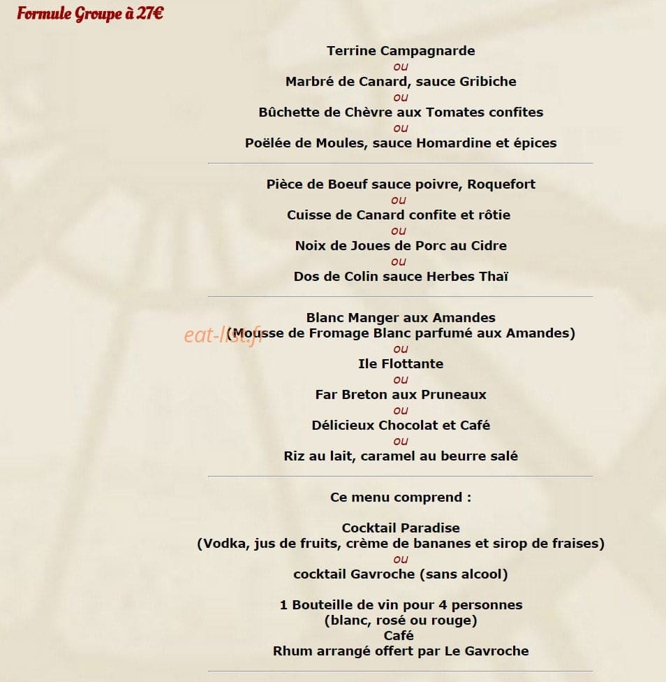 Le gavroche — carte page 3