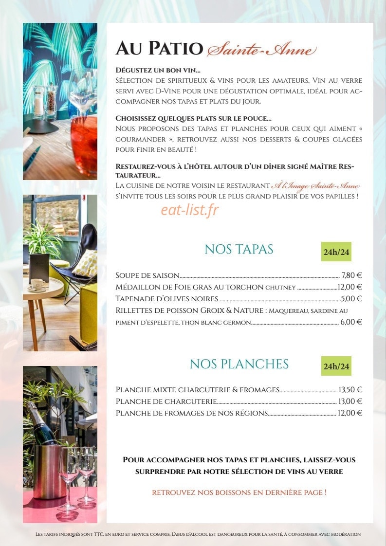 Le Patio Sainte-Anne — carte page 2
